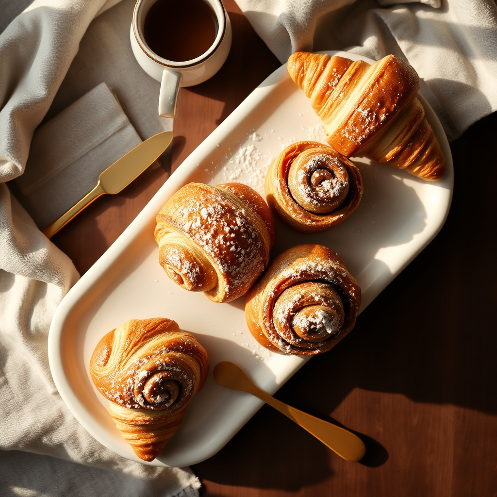 Fresh pastries on a platter