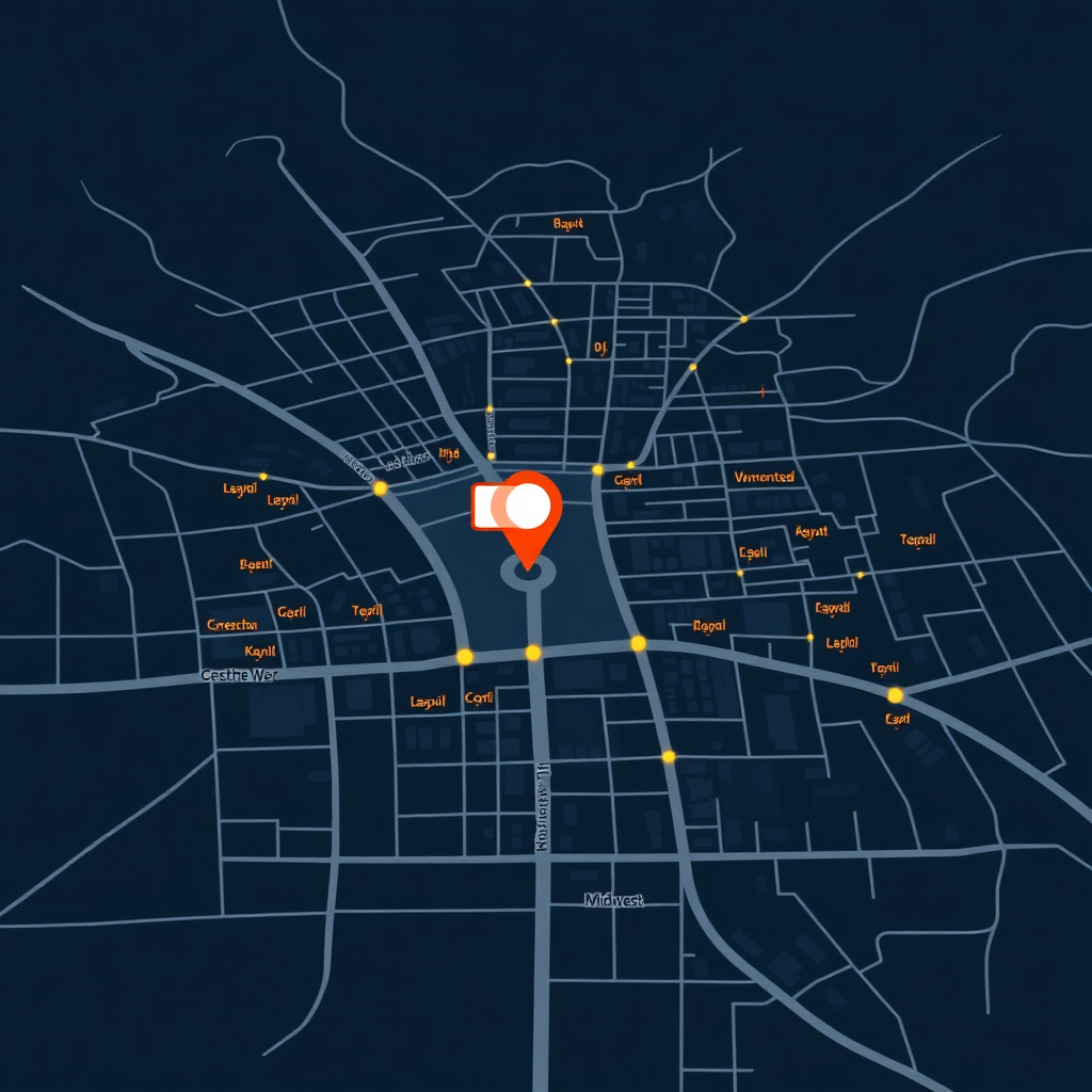 Night-style map visual