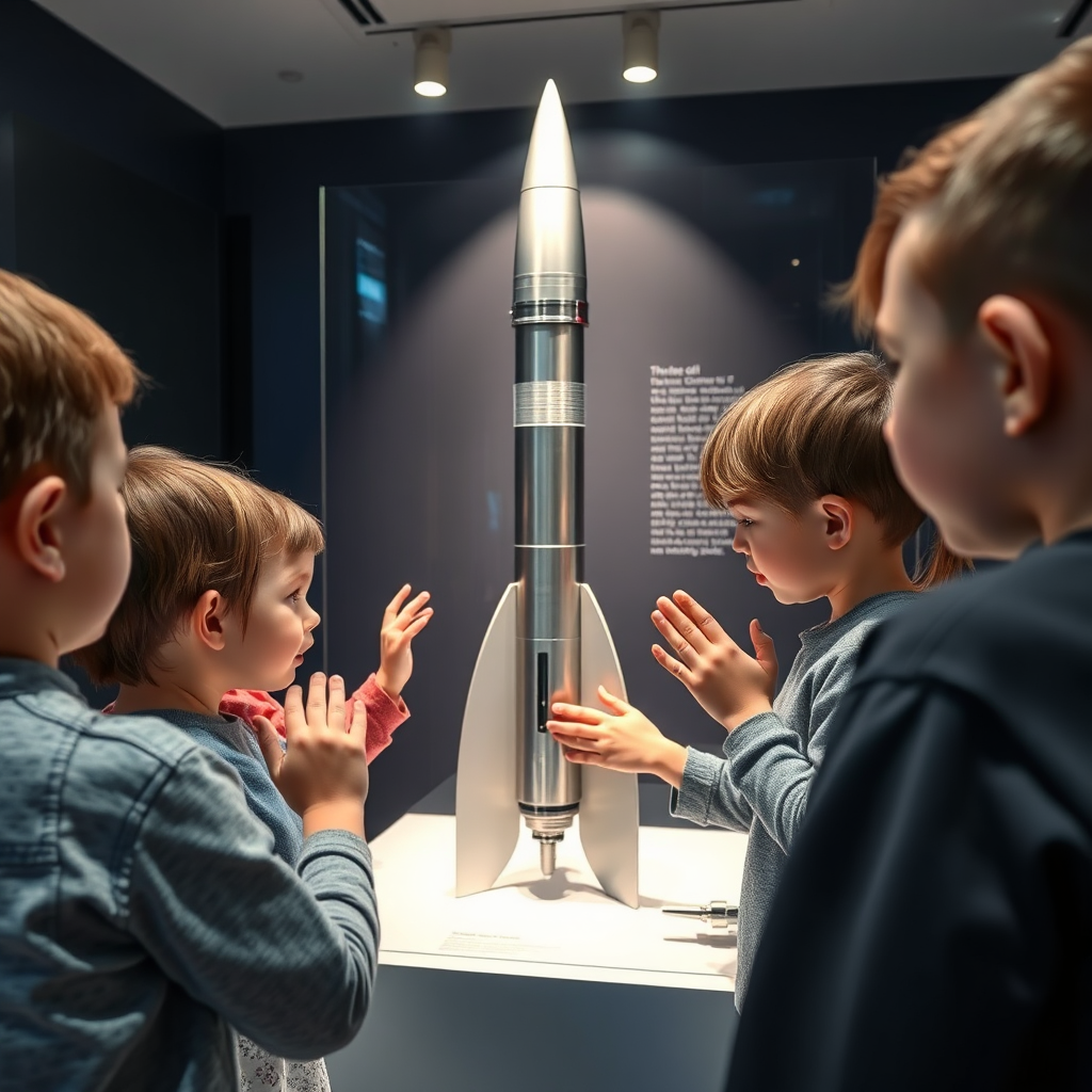 Kids at interactive exhibit