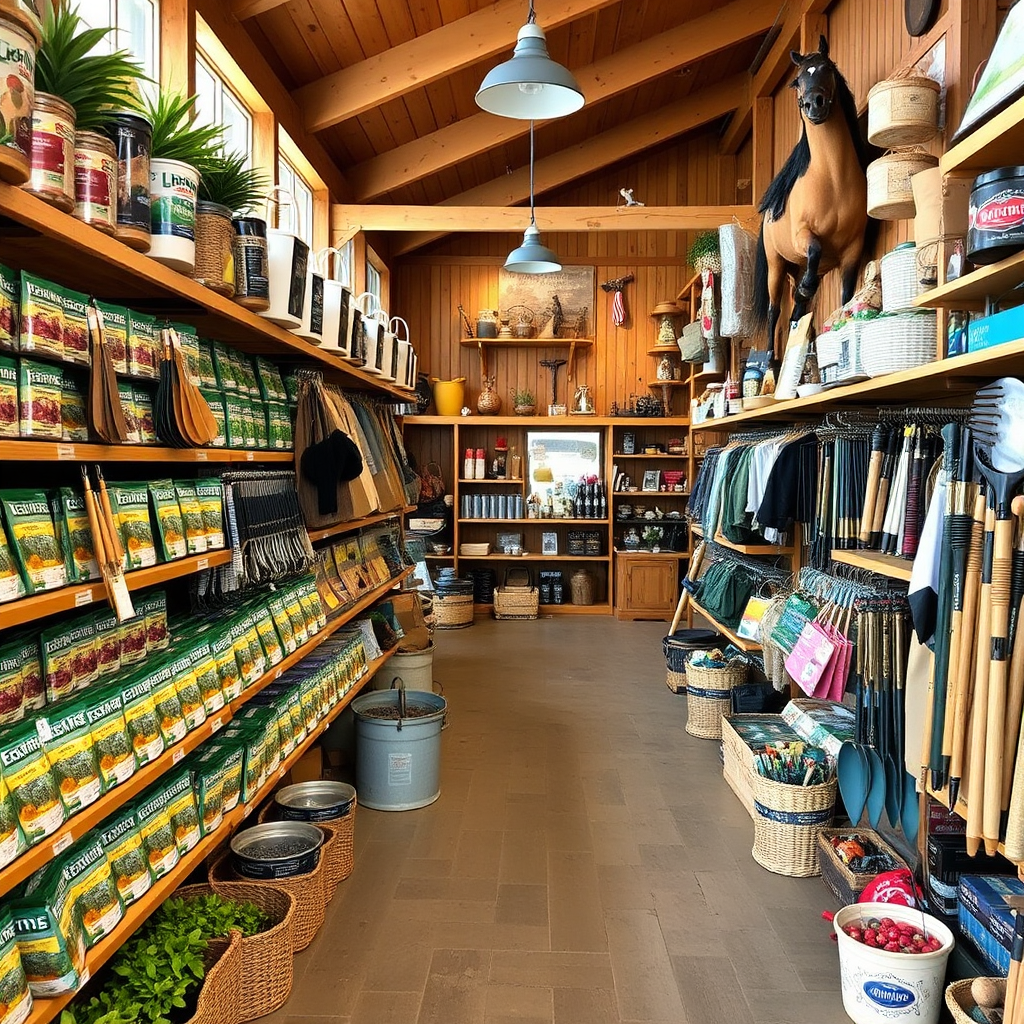 Organized farm store aisles