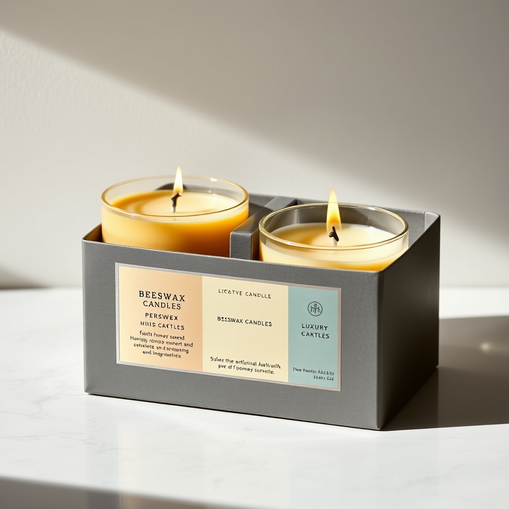 Beeswax candles set
