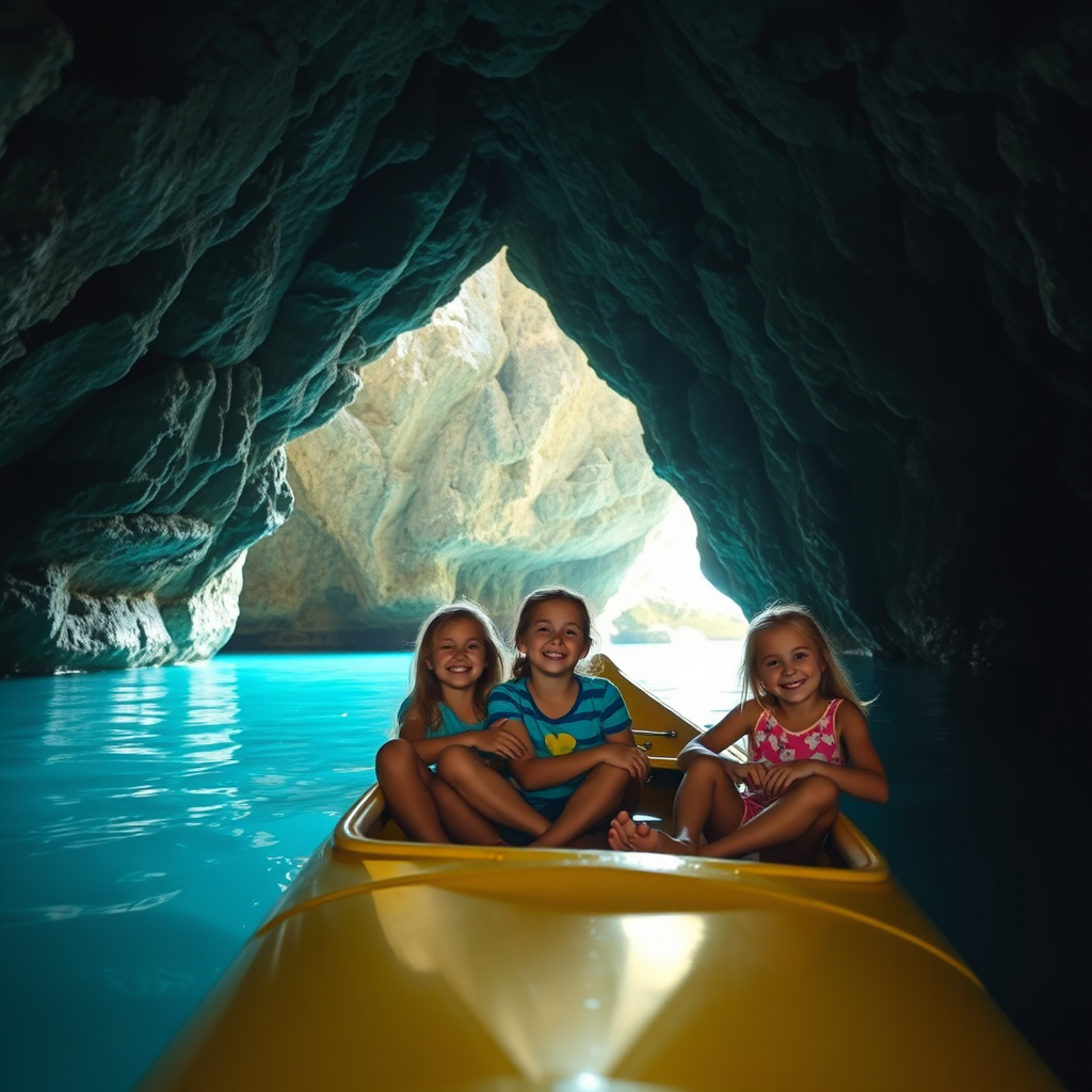 Family canoe smiles