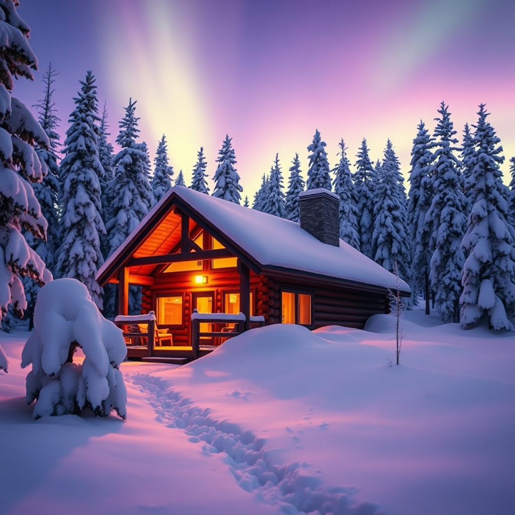 Chalet de luxe enneigé au Canada