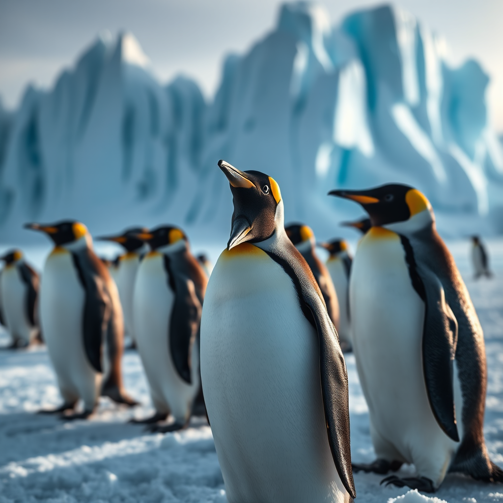 Manchots empereurs en Antarctique