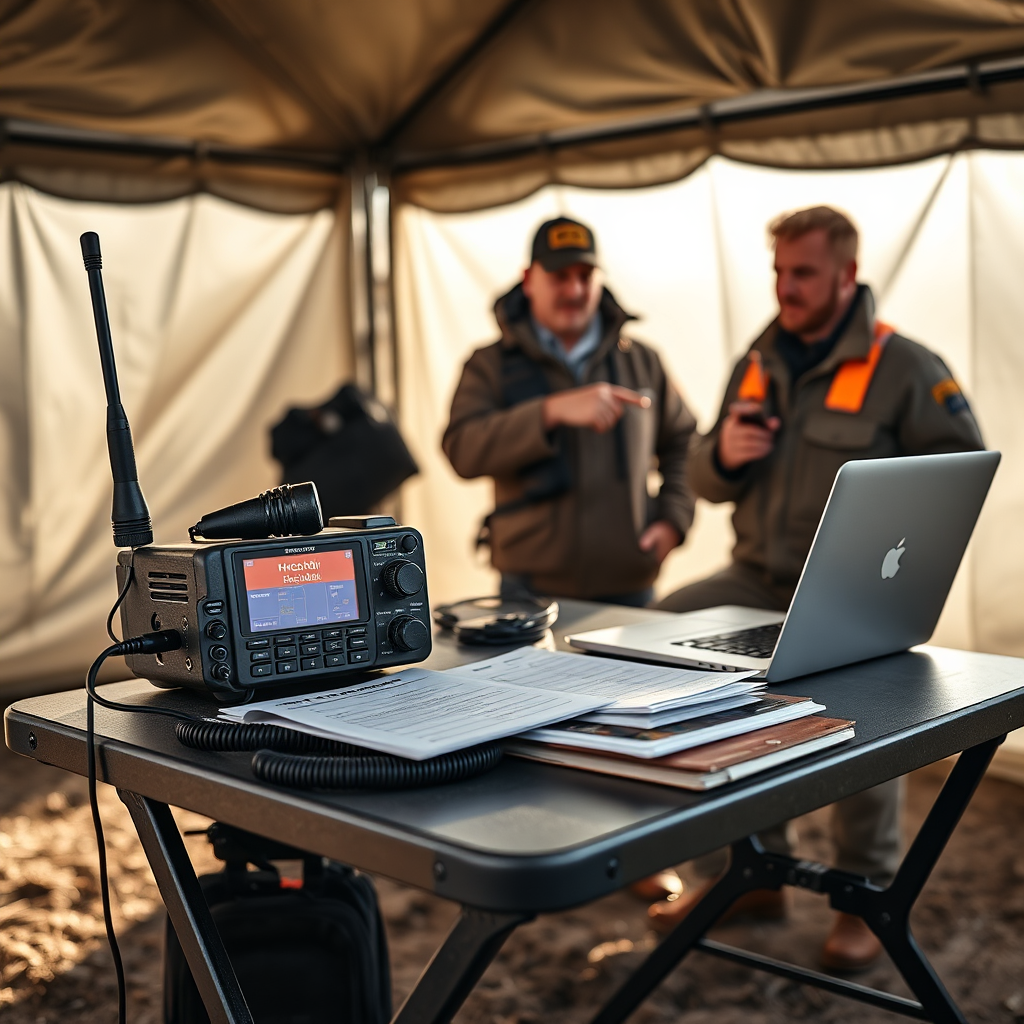 Emergency communications radio training setup