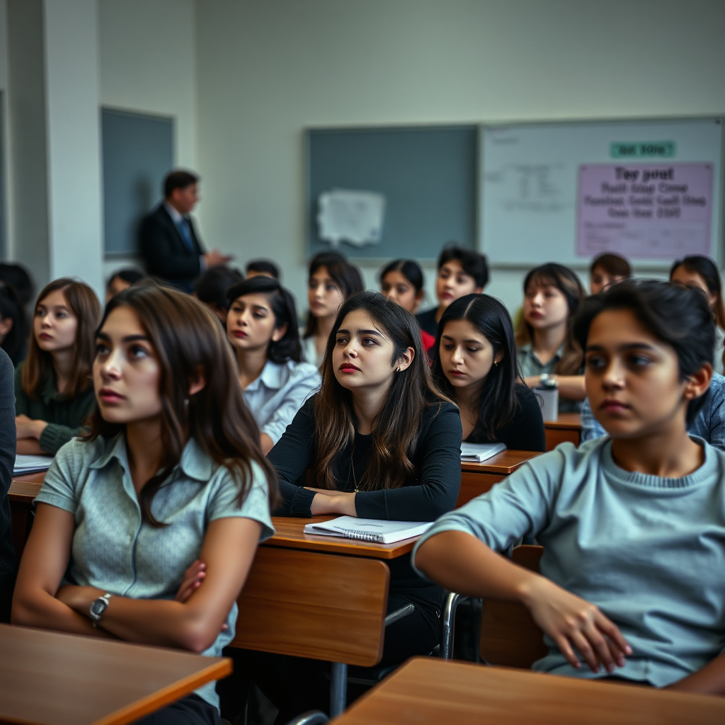 Clase de inglés tradicional con alumnos aburridos