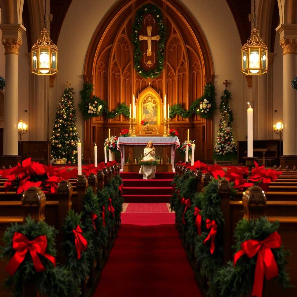 Christmas decorations in the church