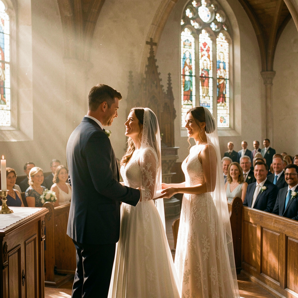 Wedding ceremony in a church