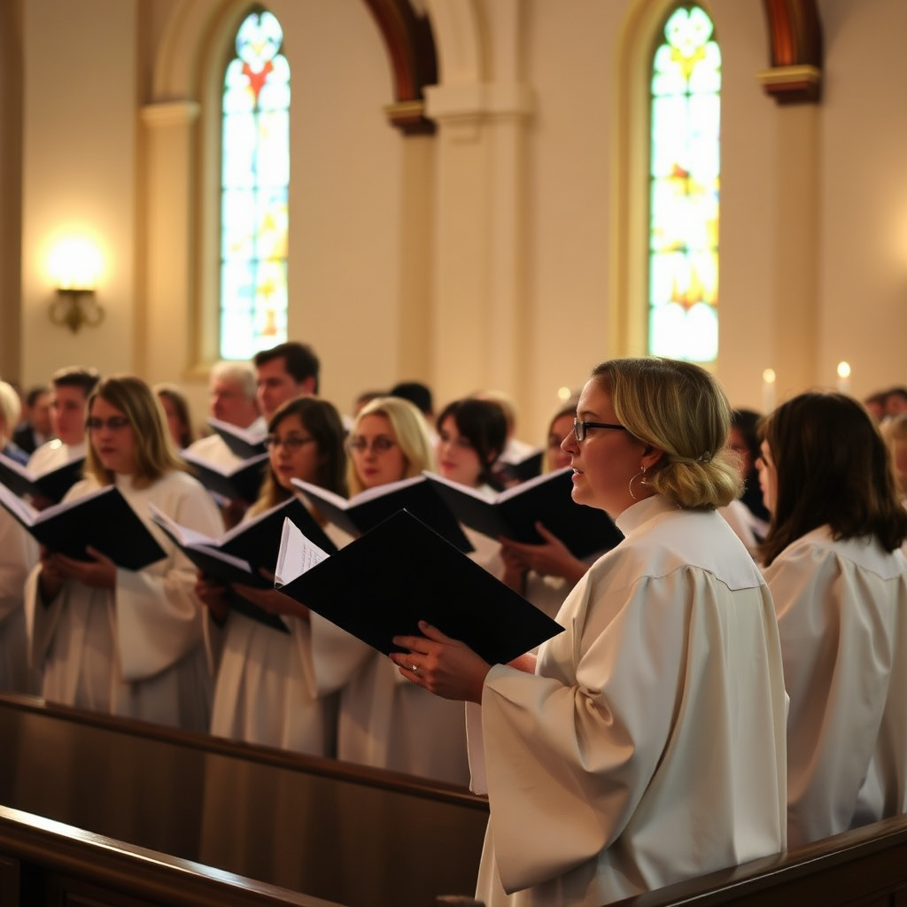 Choir performing during Easter