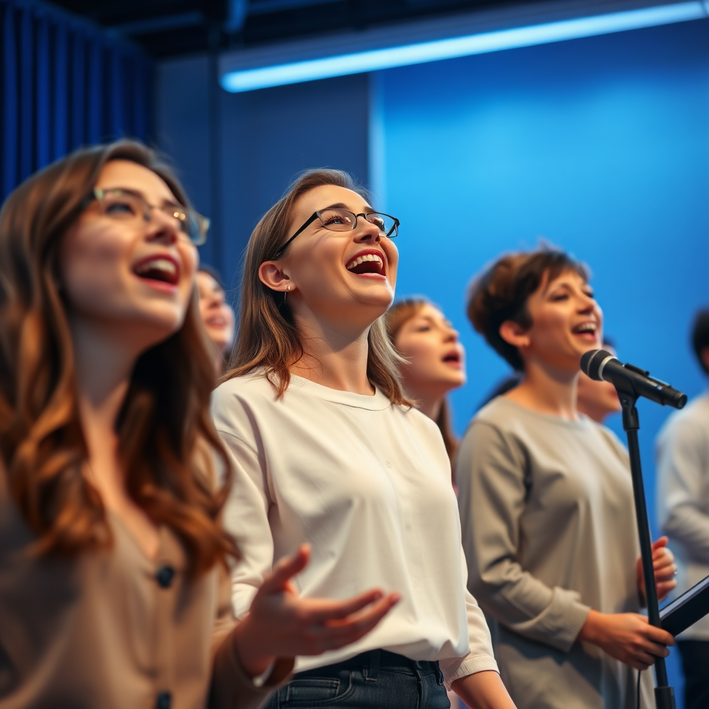 Worship team performing on stage