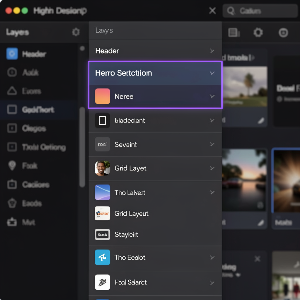 Design Layers Panel Header Selection screenshot