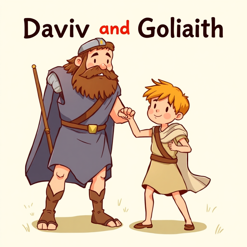 Illustration of David and Goliath