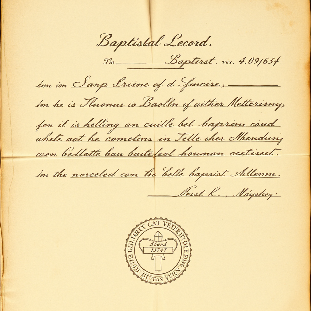 Baptismal Record Snippet