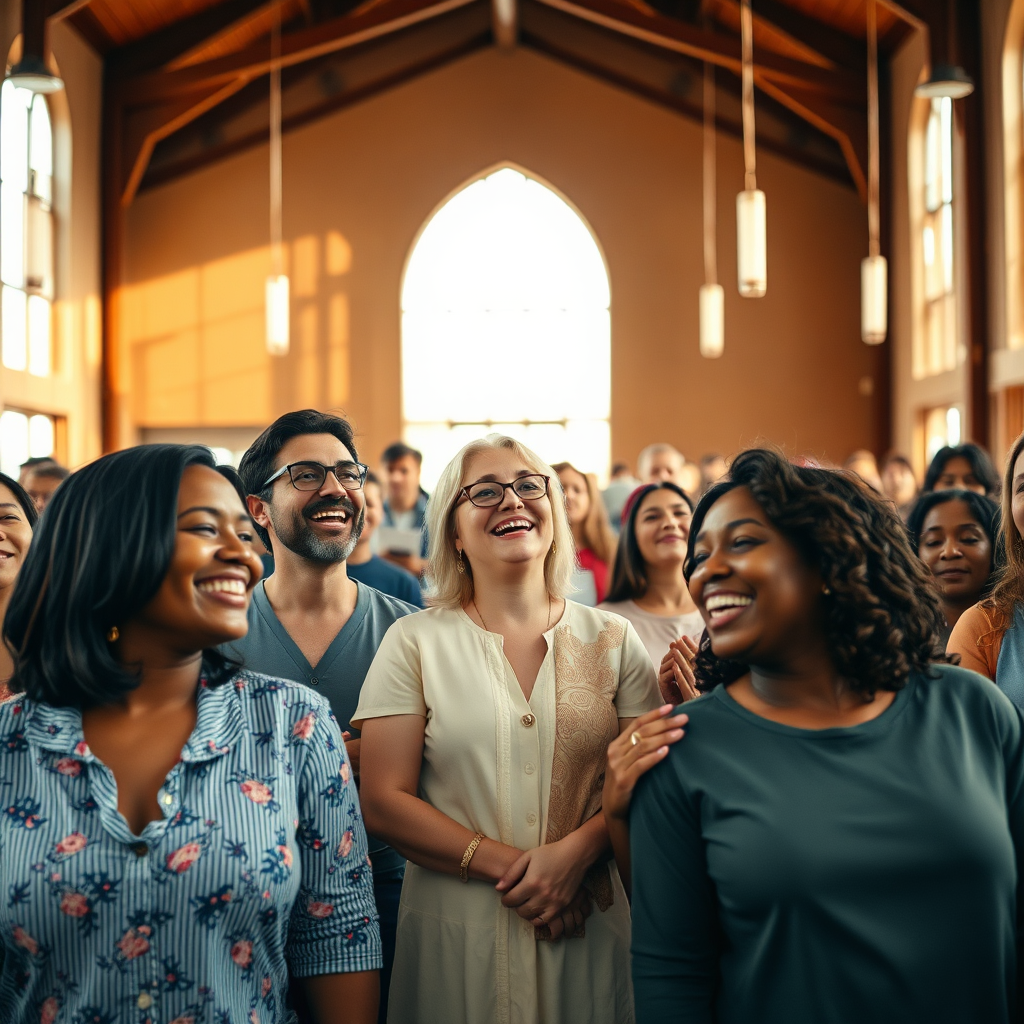 Congregation worshipping together