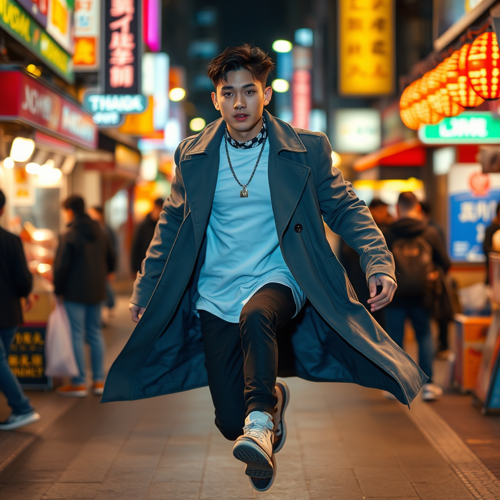 Jae-hyeok Lee in urban streetwear