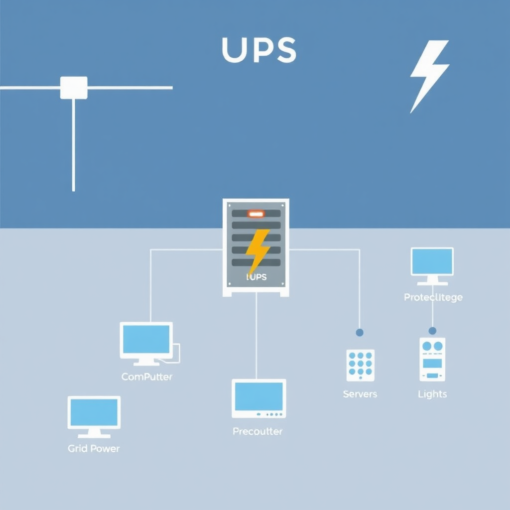 Grafische weergave van een UPS systeem