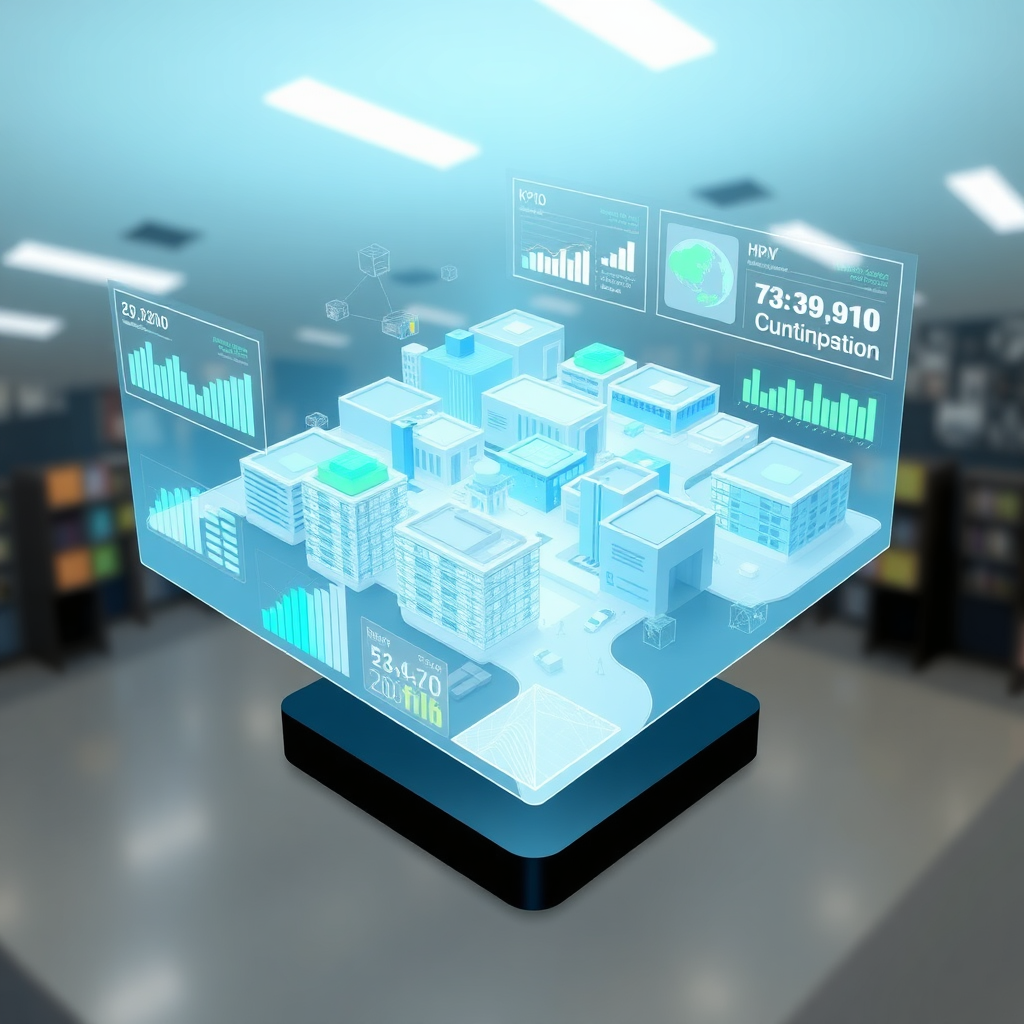  Visualize a holographic projection displaying a 3D model of a multi-location gym network. Overlaid on the model are interactive charts, graphs, and heatmaps representing key performance indicators (KPIs) such as member attendance, class participation, and revenue generation. The color palette is clean and modern, with blues, greens, and whites dominating. The lighting is soft and diffused, creating a sense of clarity and transparency. Focus on conveying the accessibility and interpretability of the data. Photorealistic rendering, high detail.
