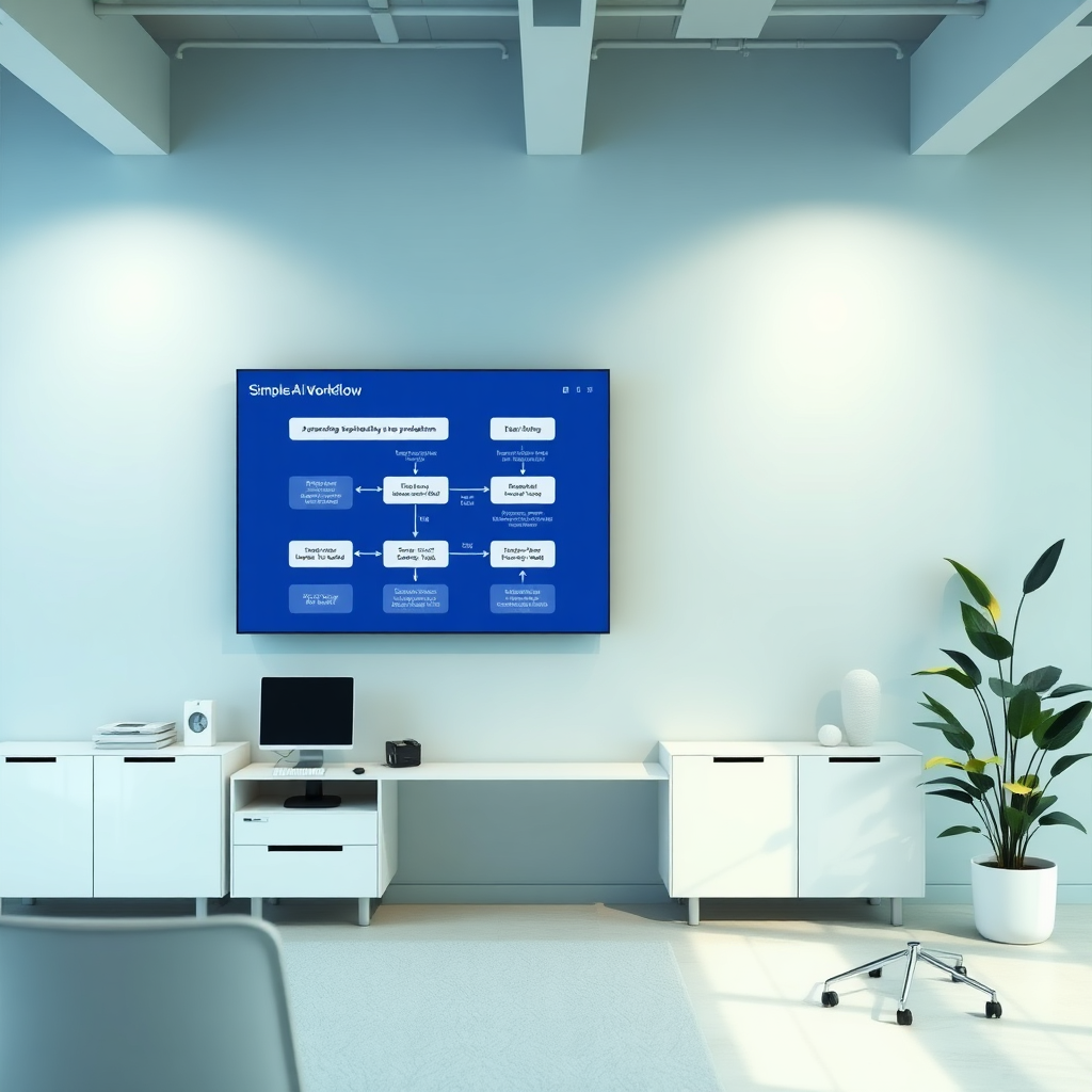 Illustration of a simple AI workflow on a screen