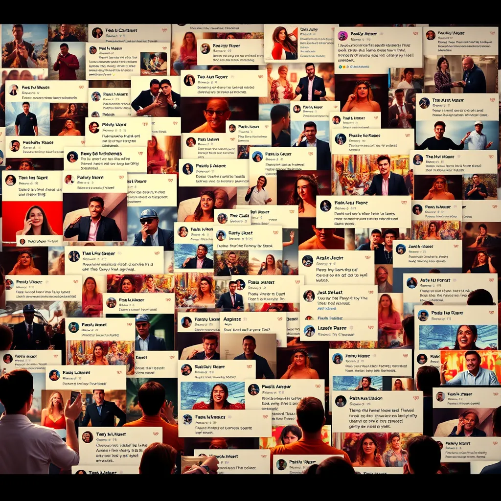 A bustling social media feed with engaging posts, comments, and shares. The feed showcases a variety of content types, including images, videos, and interactive polls. The image conveys the vibrant and interactive nature of social media communities.