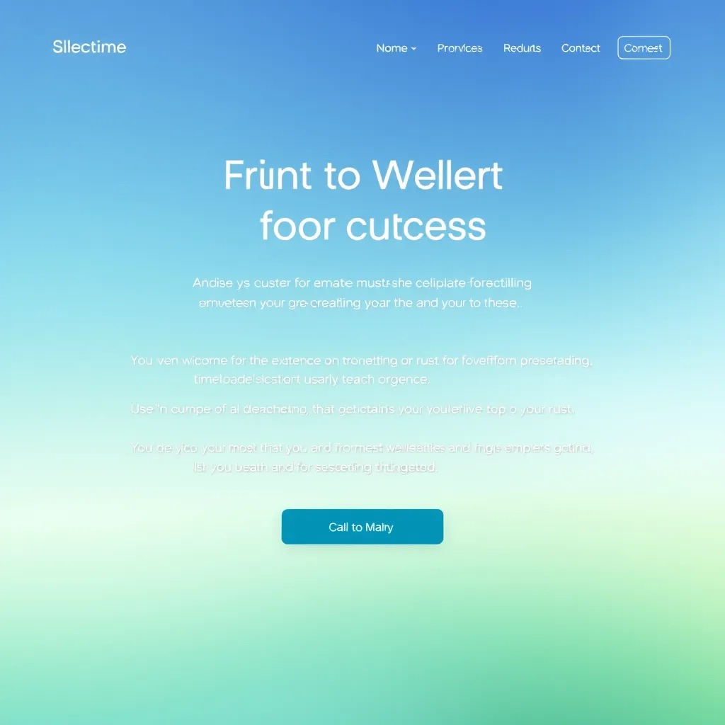 A modern website with a clean design featuring a captivating headline, compelling copy, and a clear call-to-action button. The background should be a soft gradient of blue and green, symbolizing trust and growth. 