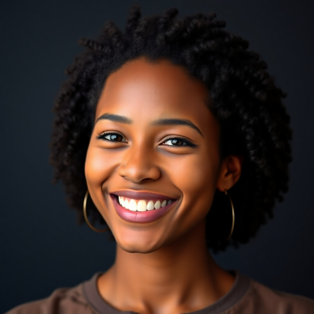 A photorealistic image of a happy and confident individual showcasing their revitalized hair.  The image should show a healthy scalp with naturally full hair.  The person should represent a diverse ethnicity. The image’s backdrop should be simplistic to emphasize the focus on the quality and visual appearance of the hair.