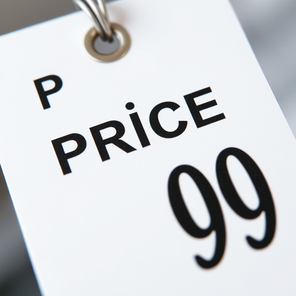 A price tag displaying a clear and easily readable price, symbolizing transparency and honesty.