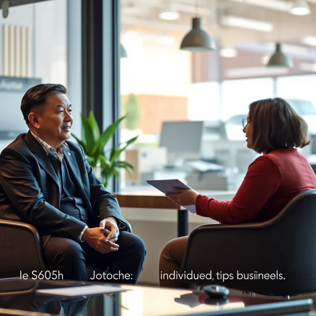A SAITS4U representative sitting down with a business owner, listening attentively and explaining loan options. The image conveys a sense of trust, understanding, and personalized service, emphasizing the importance of individual business needs.