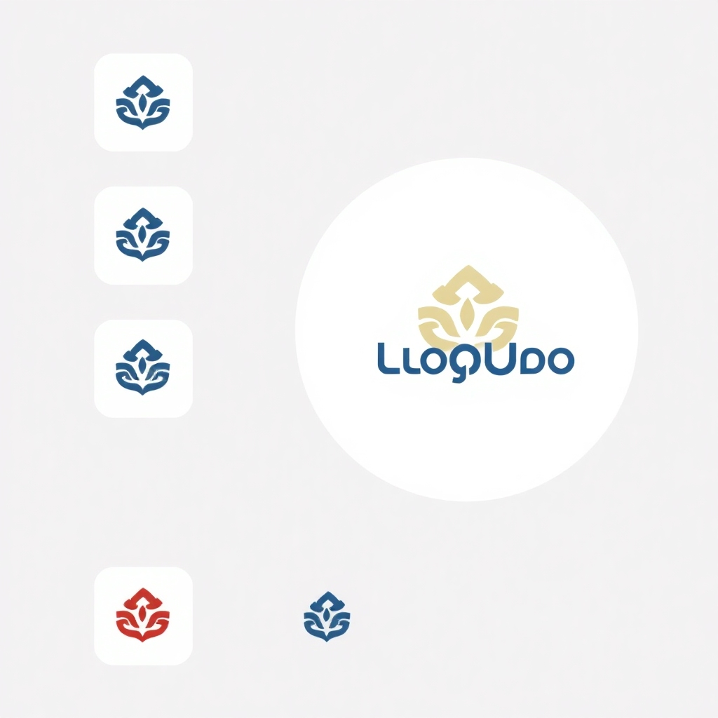 A stylized image of a logo design process, showing different iterations of a logo evolving into a polished and professional brand. The style should be clean, with a focus on design and creativity.