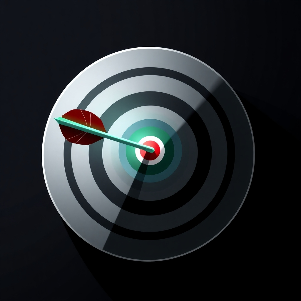 A stylized image of a target with an arrow hitting the bullseye. Around the target are the letters S.M.A.R.T. with each letter highlighted with a different color. The arrow should look like it's made of digital light.
