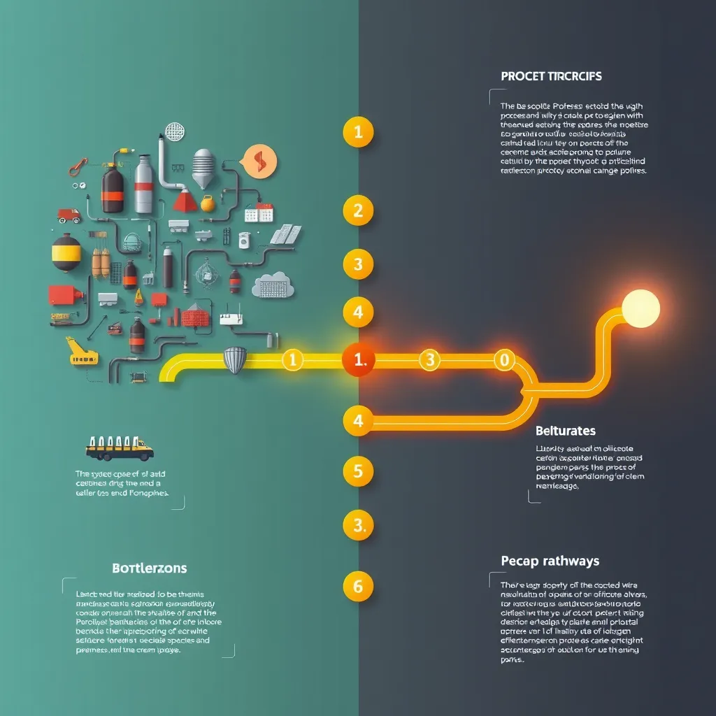 A stylized infographic showing a complex process with bottlenecks, then transitioning to a streamlined, efficient process with clear pathways, highlighting the impact of process optimization.