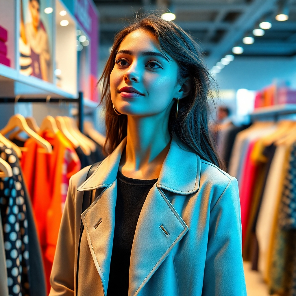 a young woman in fashion store