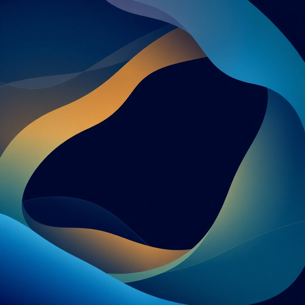 An abstract image using geometric shapes and flowing lines in calming colors to represent trust, efficiency, and harmony. Subtle text should incorporate SAI's core values.