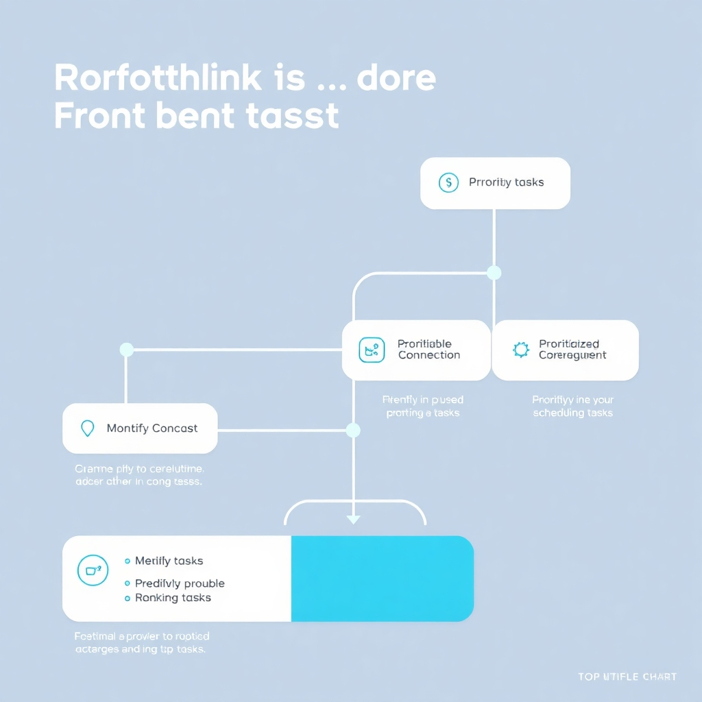 An infographic showing a clear flow chart illustrating the process of identifying, prioritizing, and scheduling profitable tasks.  Use a bright, modern design that will be engaging and easy to understand.