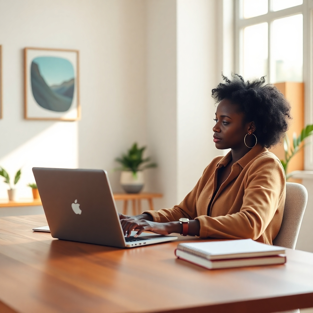 Client Working On Laptop