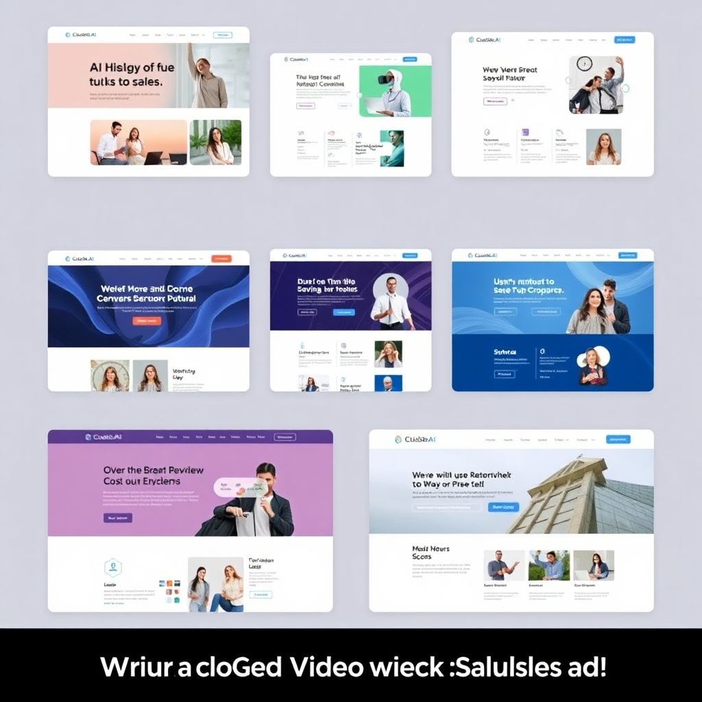 Showcase several AI-generated website designs created with ClickSite.Ai. Emphasize the diverse styles and professional look.