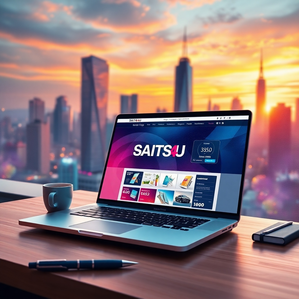 Create a visual representation of a search engine results page (SERP) with a website ranking at the top. The website should be visually appealing and relevant to the search query. The background should be a clean and professional design.