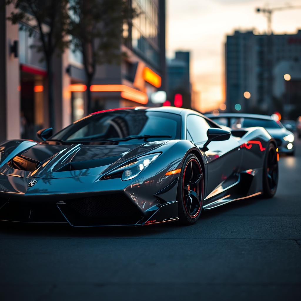 Portfolio: Modern Supercar at dusk