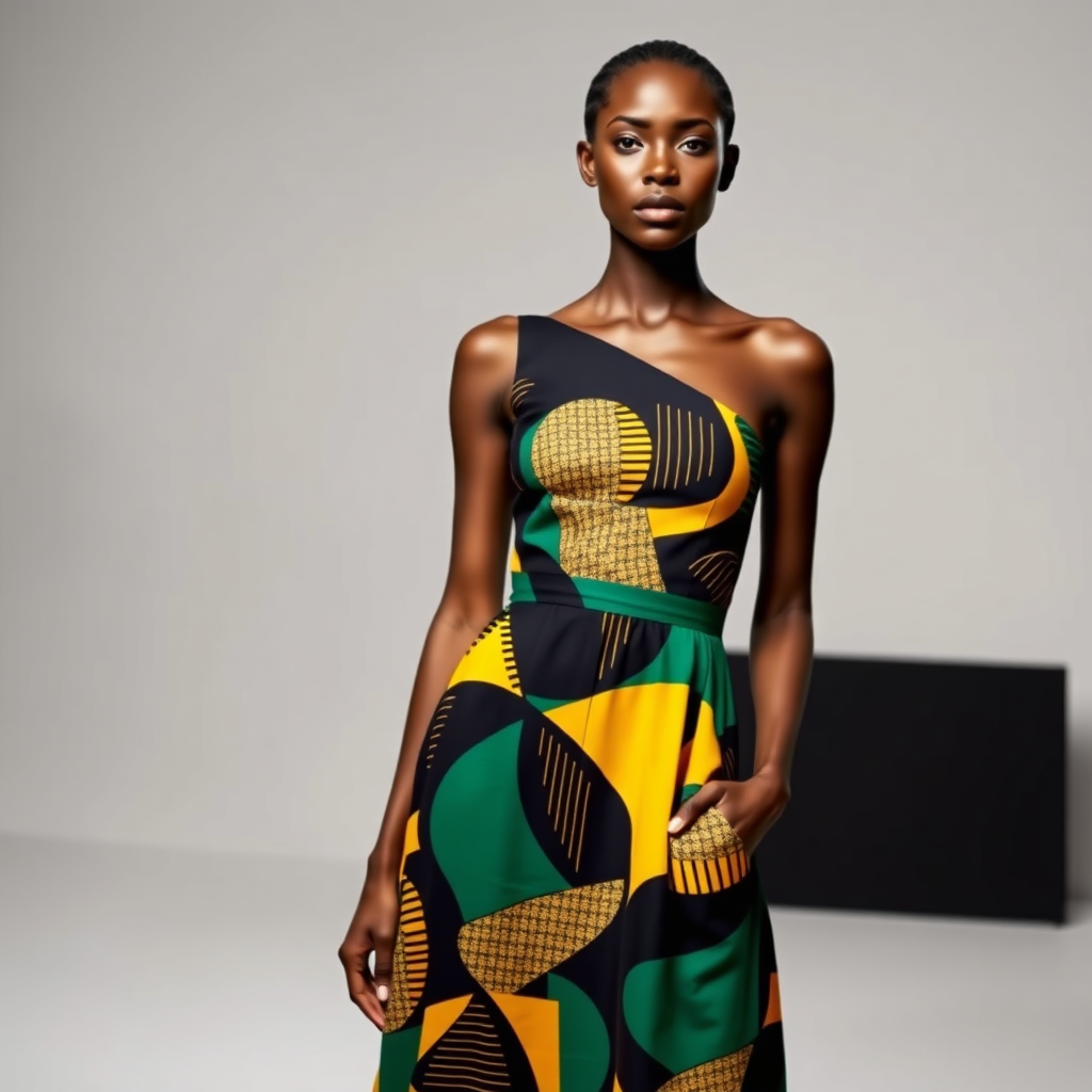 African Print Midi Dress